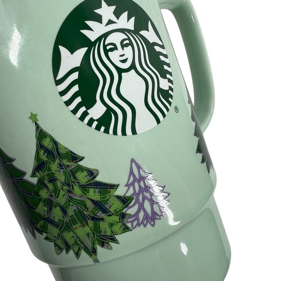 STARBUCKS 2020 Collectible Coffee Mug Green Holiday Tree 20 oz. - Picture 5 of 7